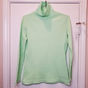 Booth Bay Vintage Green Turtleneck Top Small